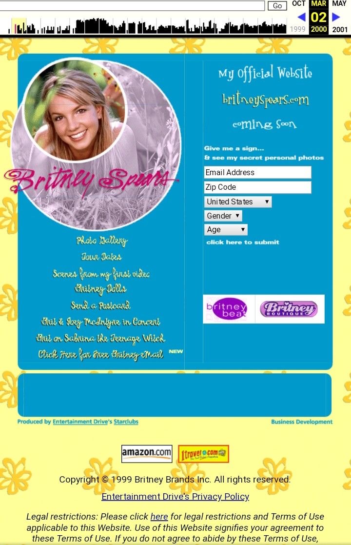 Britney Spears Official Website (1999)