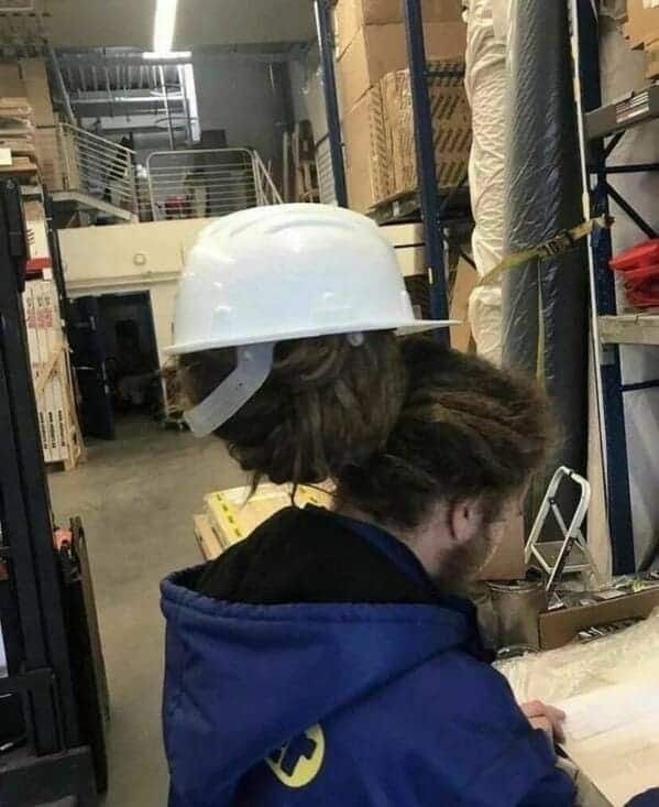 Helmet Protecting the Hair
