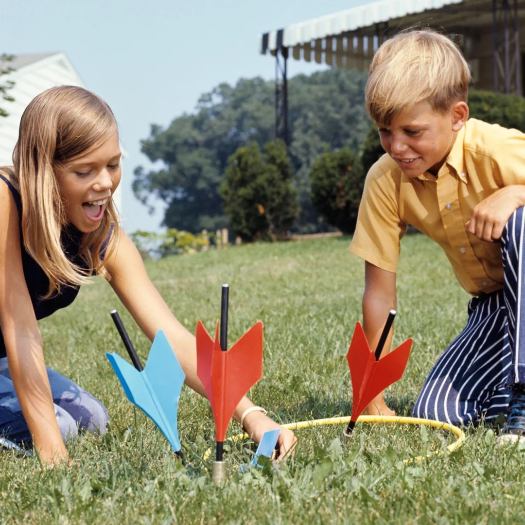 Playing with lawn darts