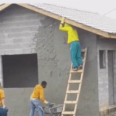 Ladder Planted in Cement 