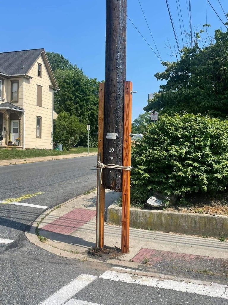 Pole Fixed Using Grandma’s Spare Firewood