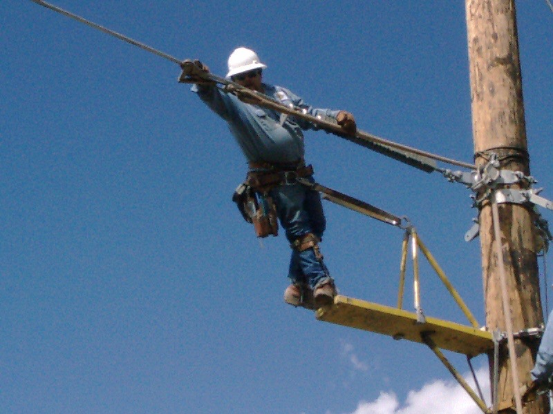 Man Hanging Like a Human Antenna
