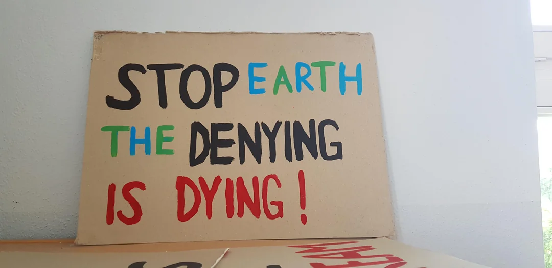 "STOP EARTH THE DENYING IS DYING"