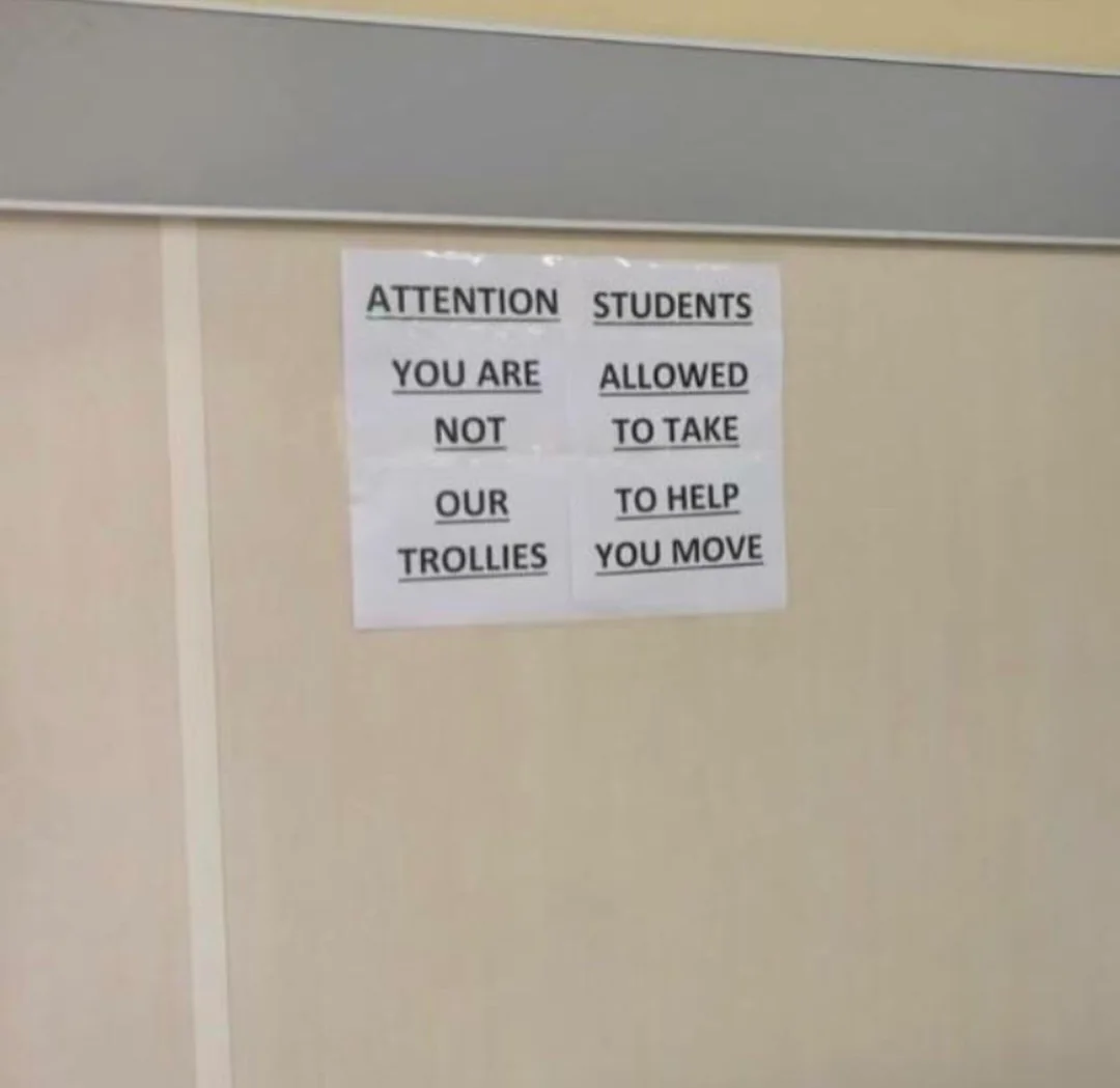 "ATTENTION STUDENTS YOU ARE ALLOWED..."