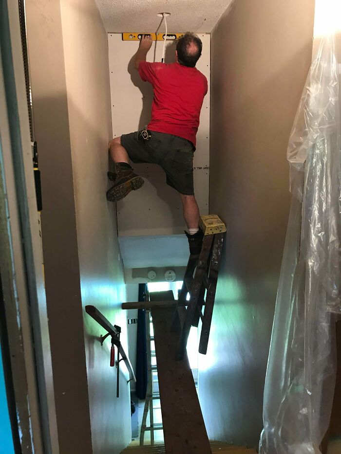 Stairwell acrobatics