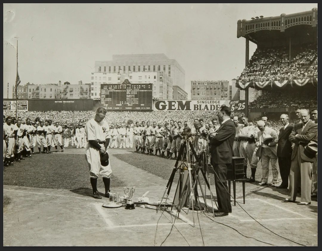 Lou Gehrig’s “Luckiest man” speech, 1939