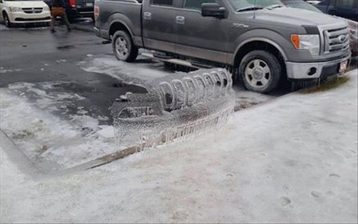 Ice Shaped Like a Car Bumper