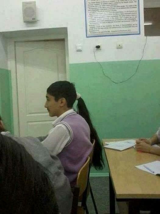 Guy Who Looks Like He Has a Pony Tail… 