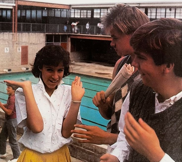 Girl and Nerdy Guys Joking Around