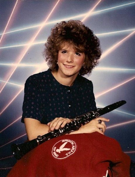 Nerdy Girl with Her Flute and Big Hair