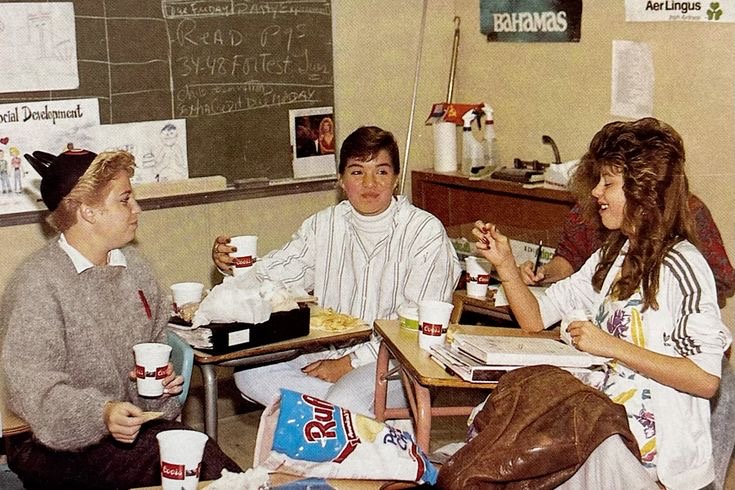 Girls Eating in the Classroom