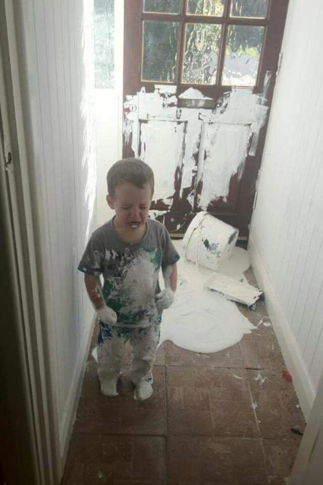 Kid Makes a Paint Disaster