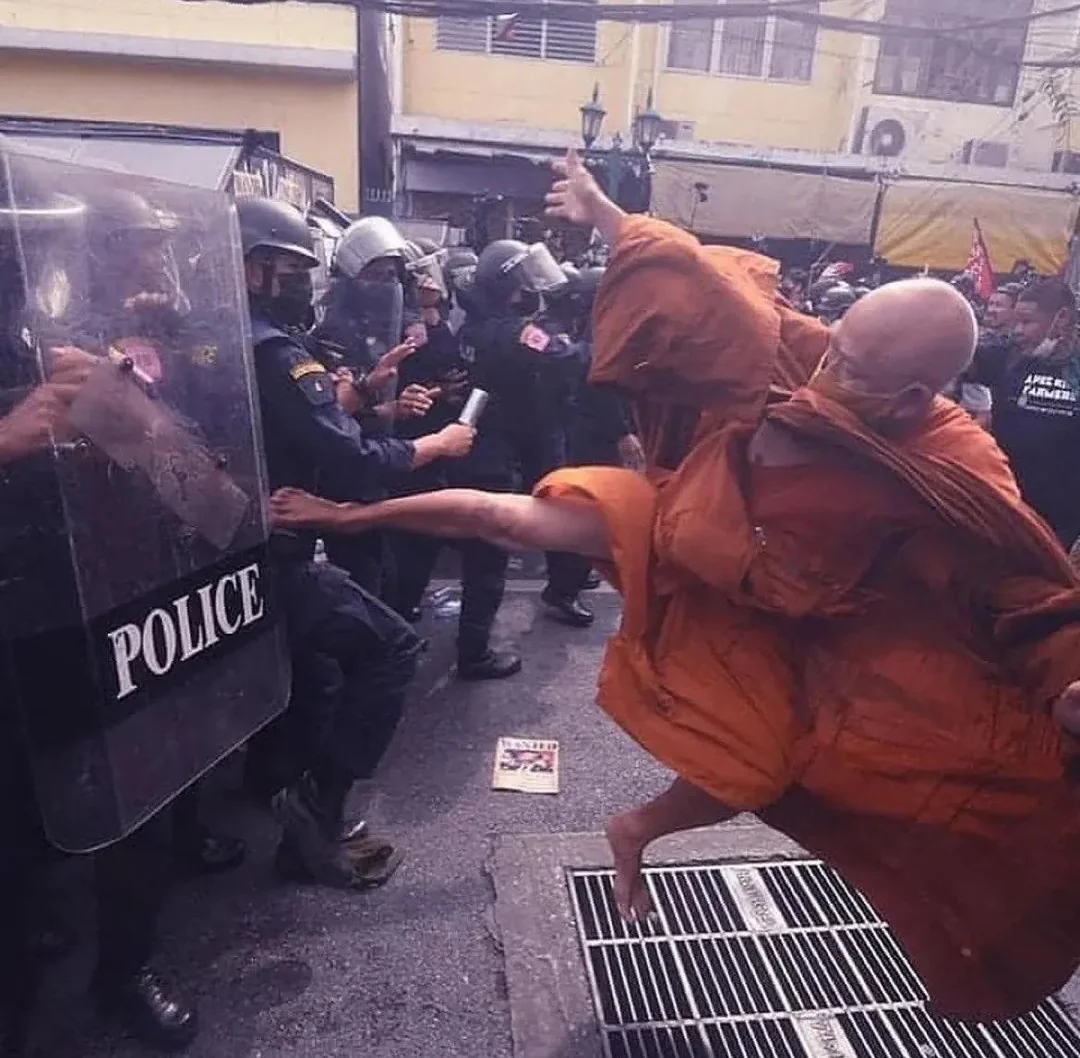 Monk vs police