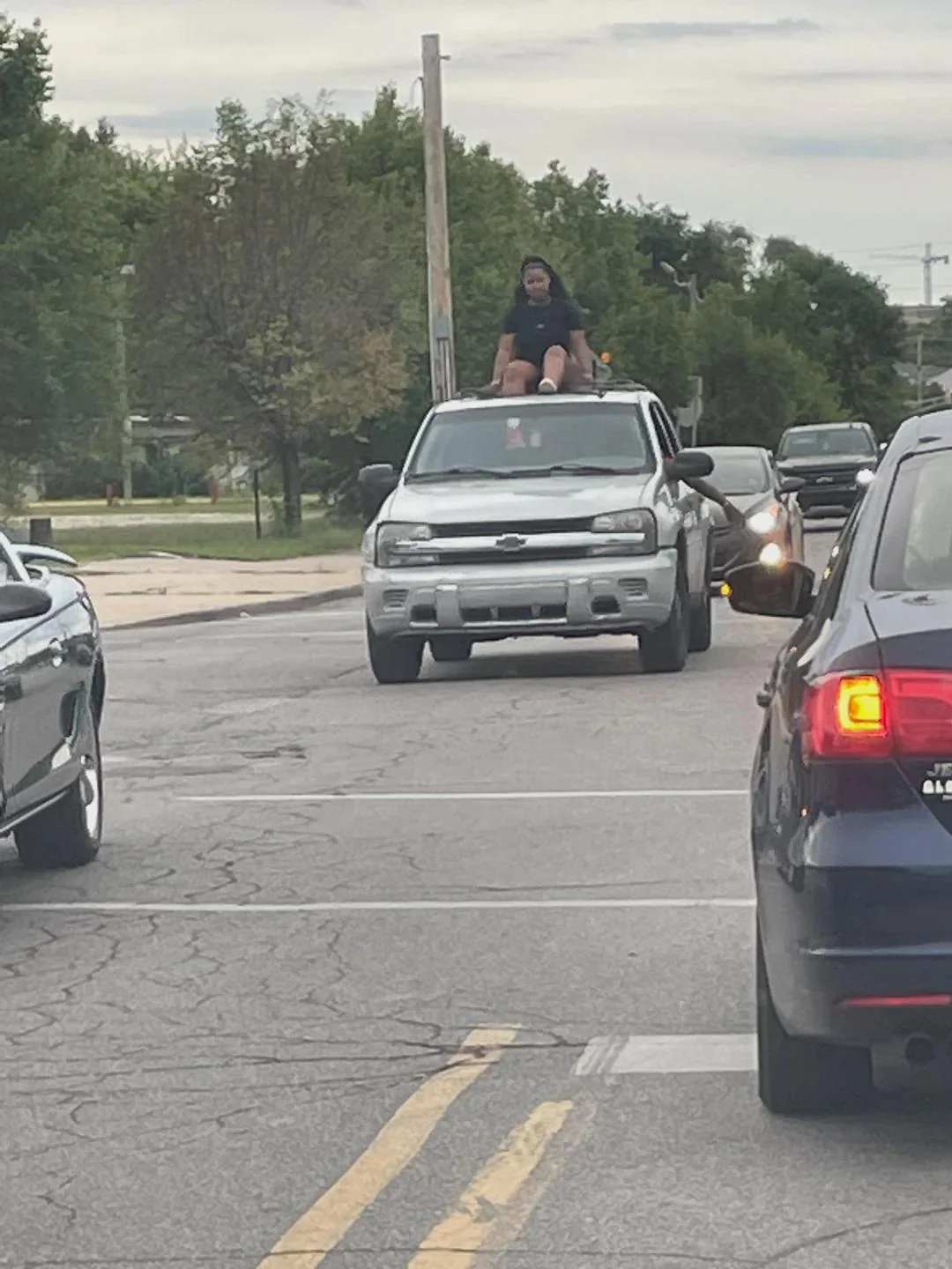 Passenger on roof