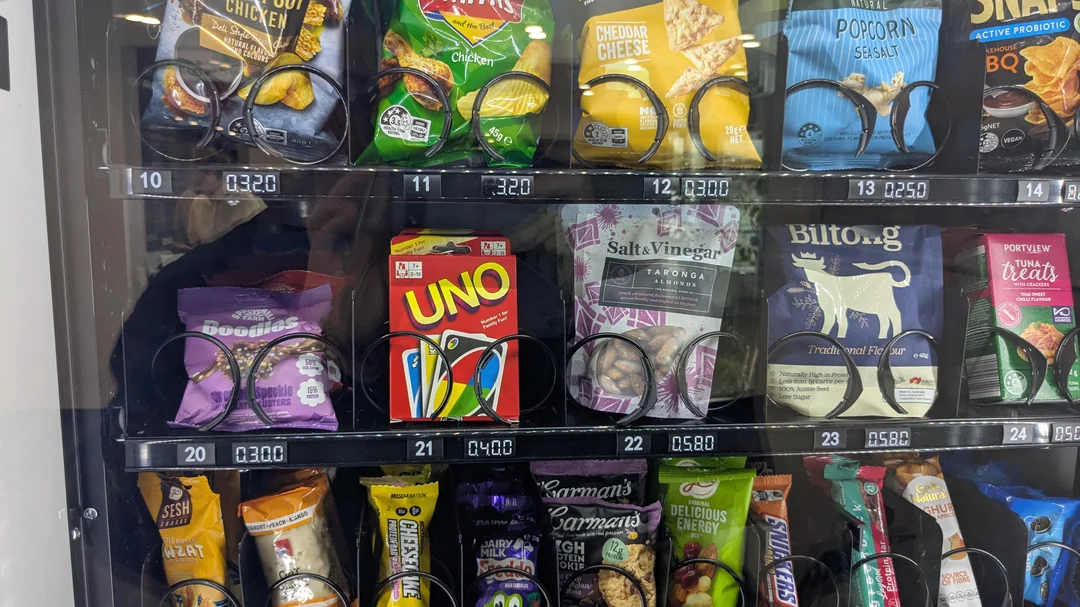 UNO cards in vending machine