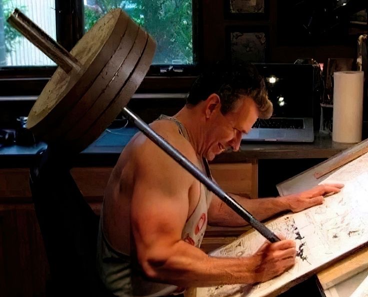 Man Using a Pencil With Weights on It