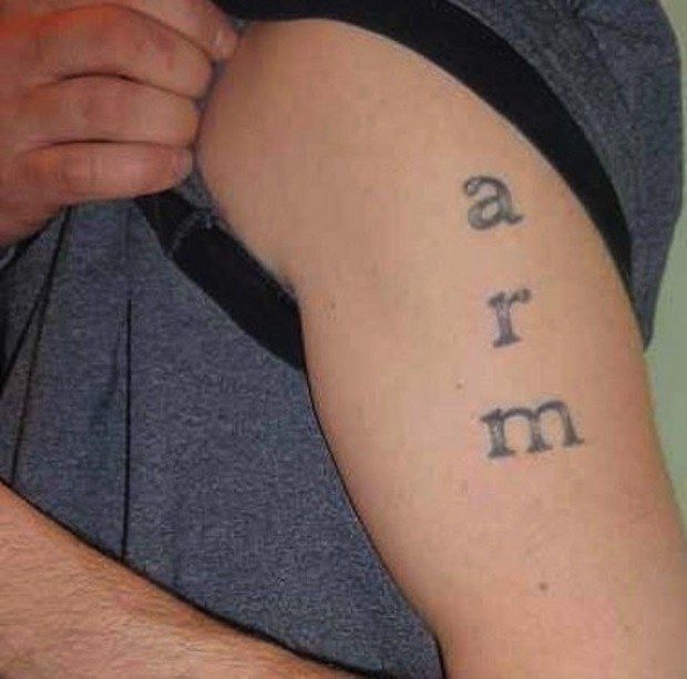 Arm Tattoo That Just Says ‘ARM’