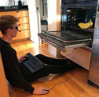 Gamer with a banana