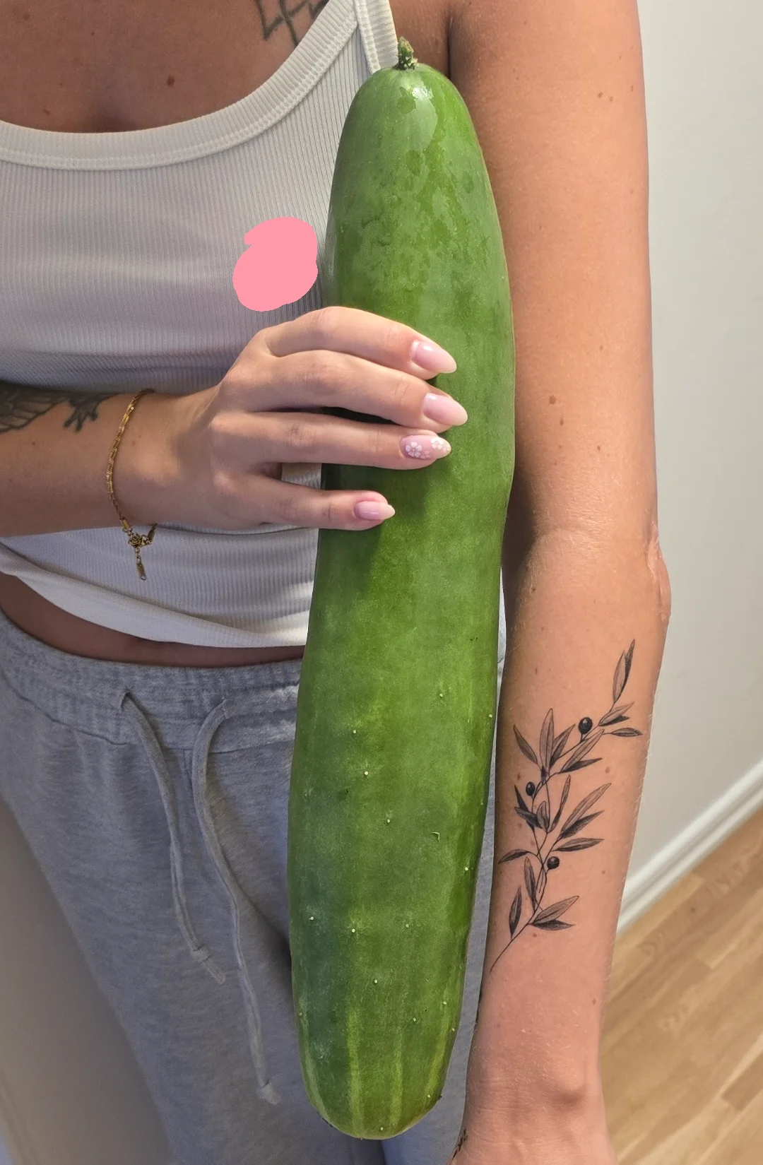 A home-grown cucumber