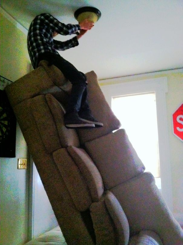 Couch as a ladder
