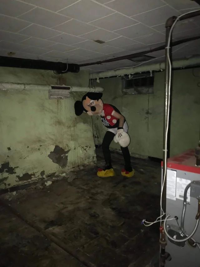 Mickey Mouse in a Dark Scary Place