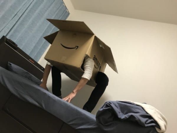 Human Body With a Cardboard Box for a Torso