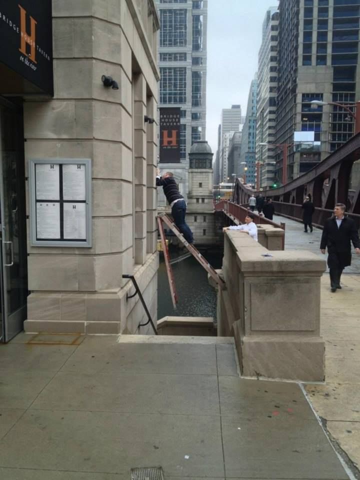 Man on a Tilted Ladder