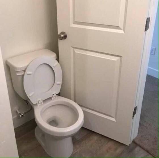 Toilet So Close to the Door the Door Can’t Close