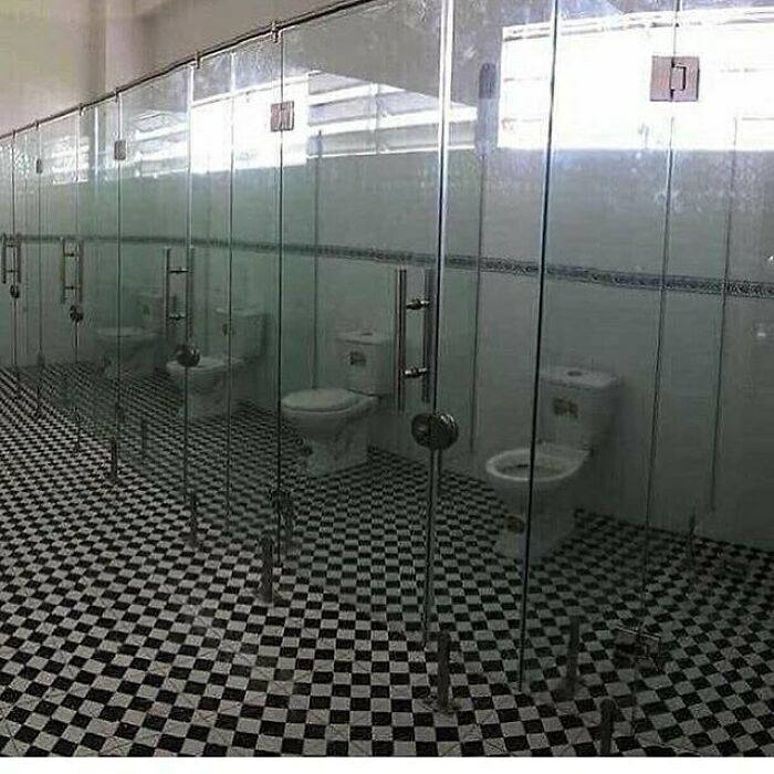 Glass restrooms