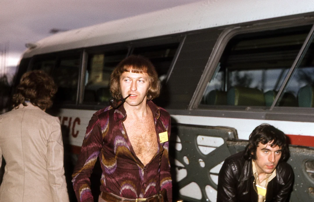 Graham Chapman stepping off the tour bus