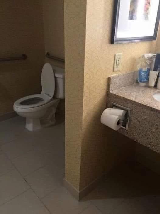Toilet Paper Placed Miles Away From the Toilet