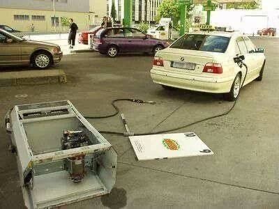 Man Drives Off Still Connected to the Gas Pump