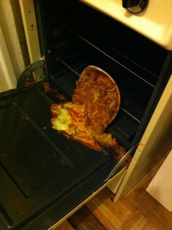 Lasagna Sliding to Its Death in the Oven