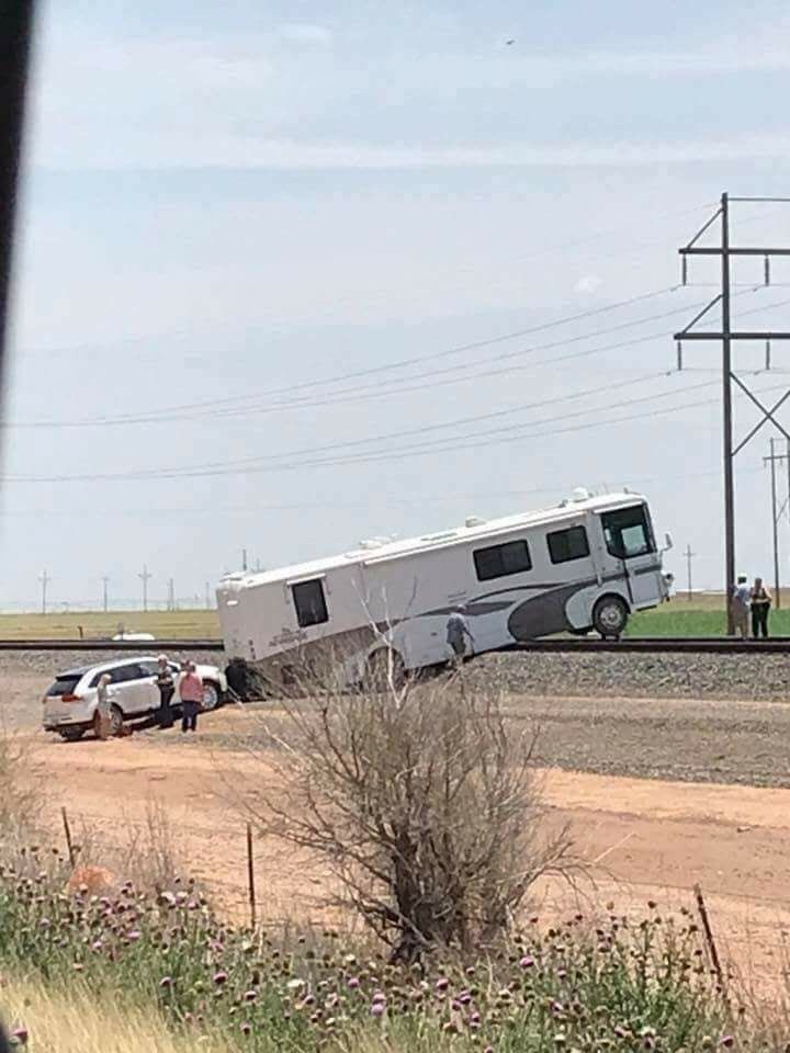 RV Stuck on Train Tracks