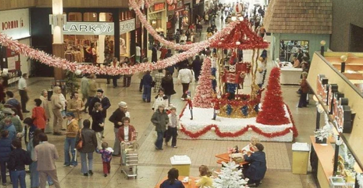 Holiday Crowds Marching Like Festive Penguins