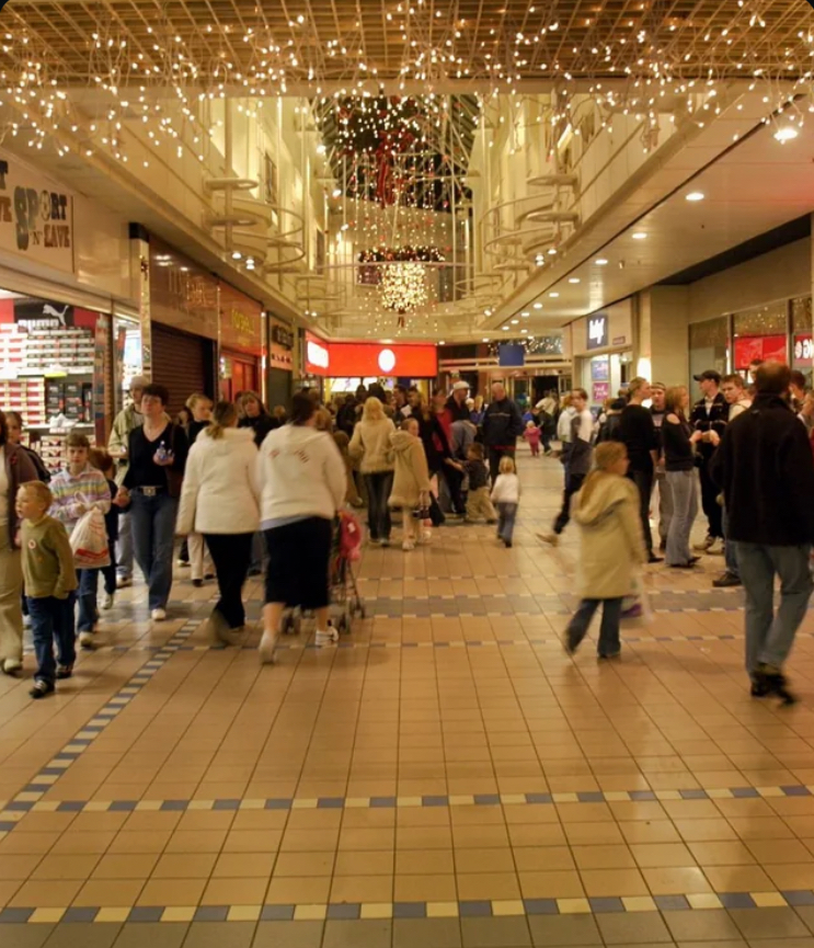 Saturday Strolls Under Plastic Snowflakes