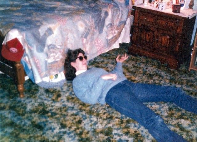 Girl Being Goofy in Her Room