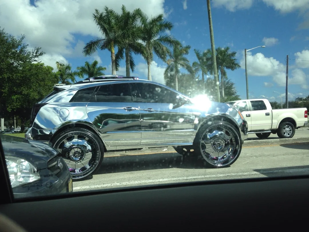 Chrome car in the wild