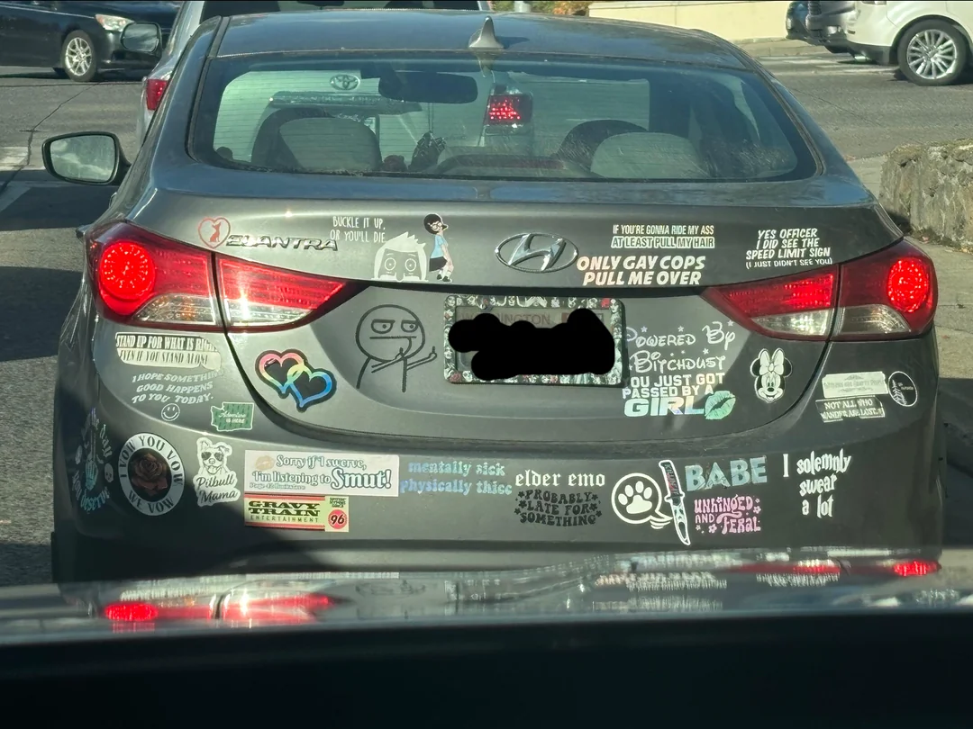 Sticker filled car