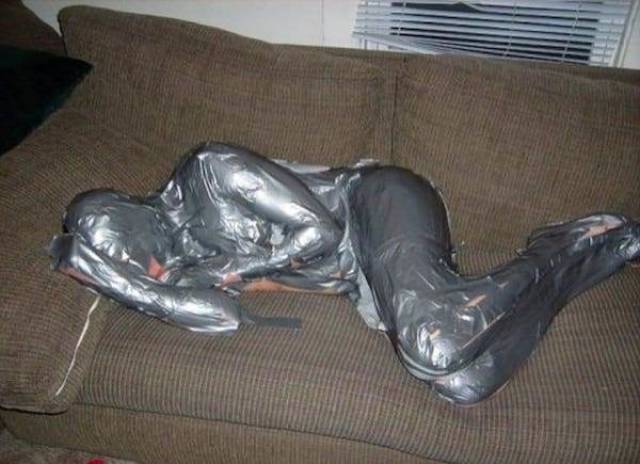 Duct tape all over