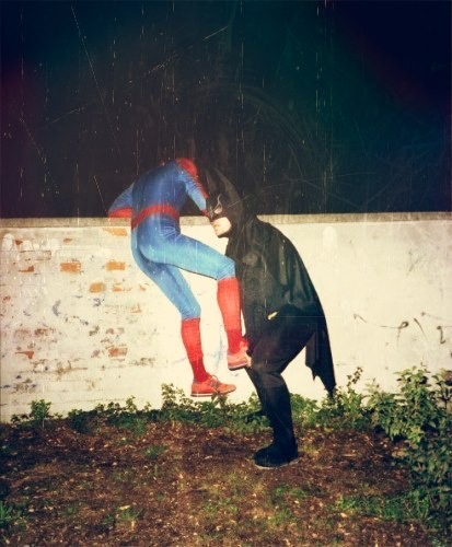 Batman Helping Spiderman Escape