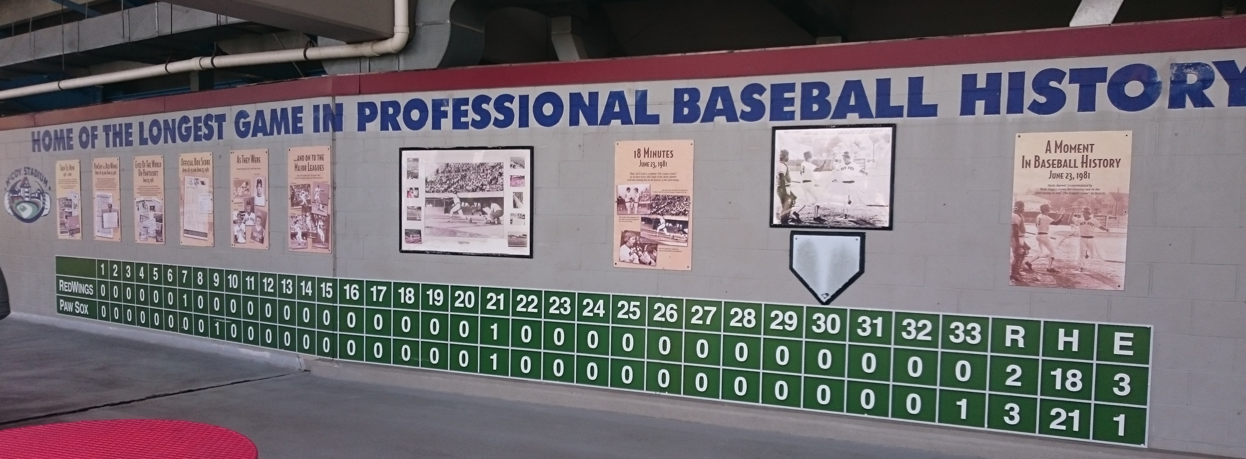 A baseball game once lasted 33 innings, 1981