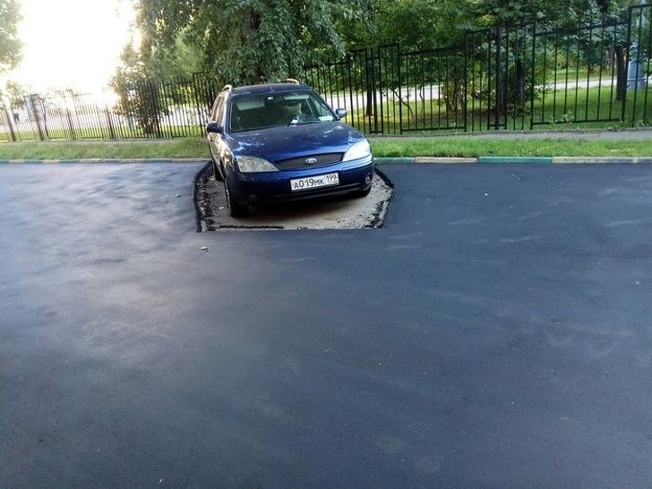 Car Parks In The Only Patch Without Cement