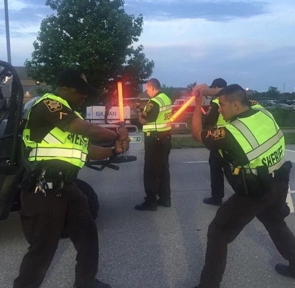 Police Fighting With Star Wars-Style Swords