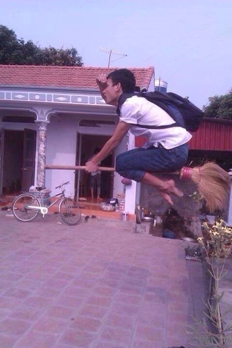 Kid Flying on a Broom