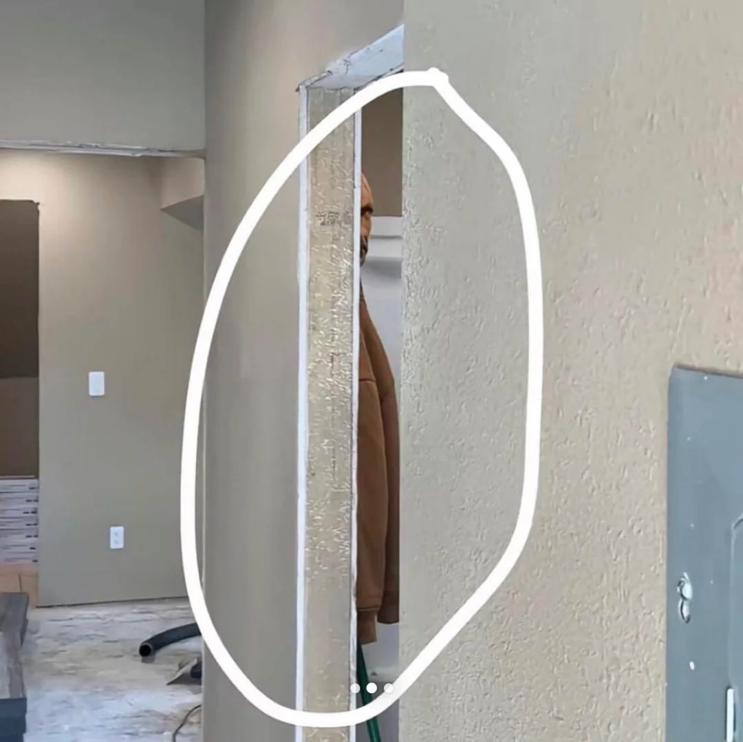 Strange man looking inside