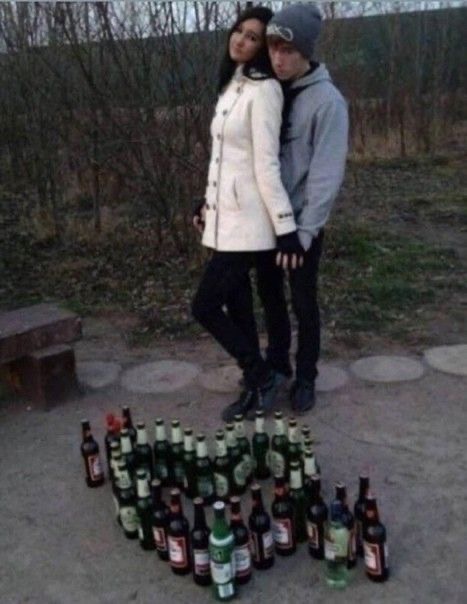 Beer Bottles Shaped Into a Heart