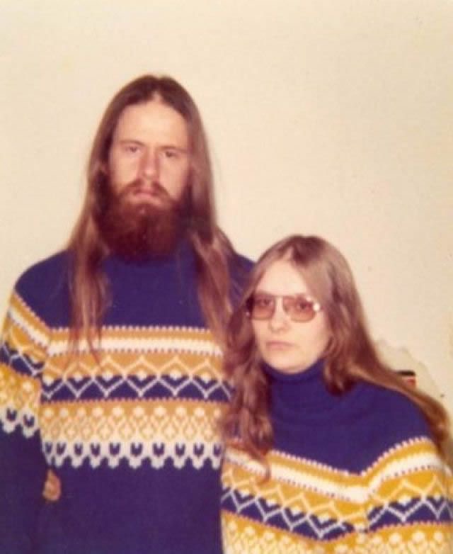 70s Couple With Matching Sweaters