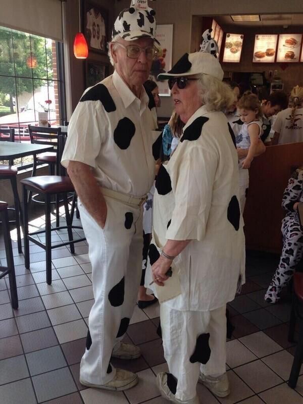 Grandparents Wearing Full Cow-Print 