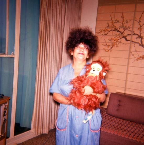 Woman With a Plush Monkey